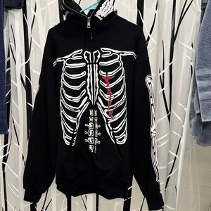 Skeleton Print Black Sweater